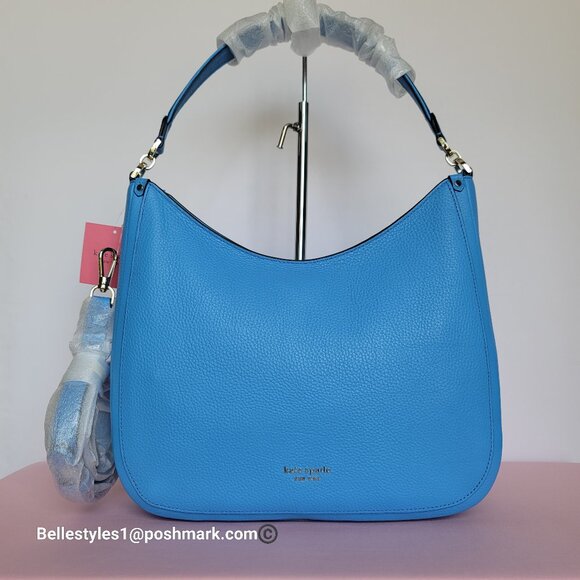 KATE SPADE Roulette Pebbled Leather Large Hobo Bag-Tidepool color 🎈$178.⭐ - Picture 1 of 16